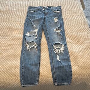Eunina Distressed Skinny Jeans - Blue